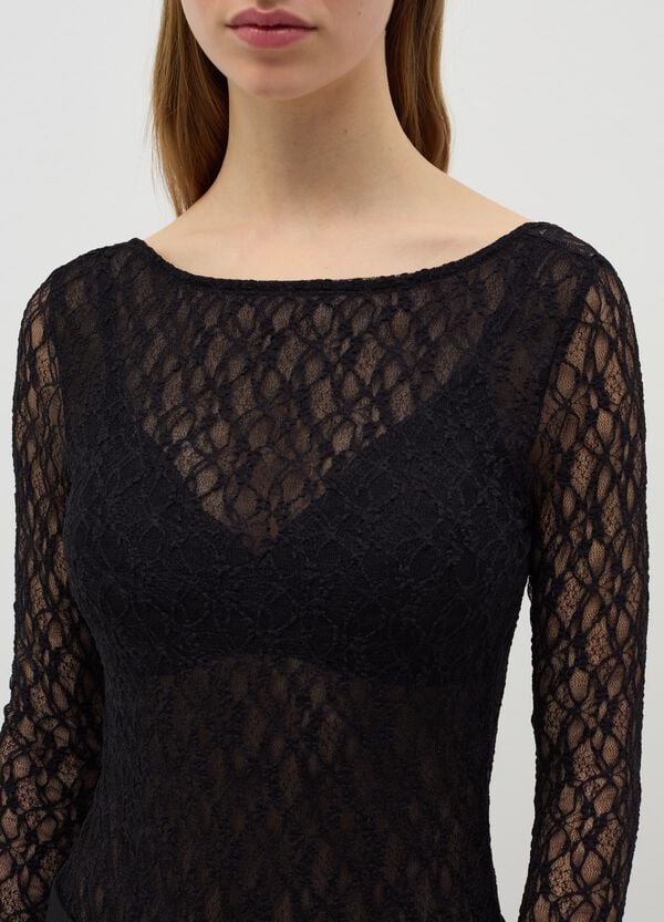 Ovs Body A Maniche Lunghe In Pizzo