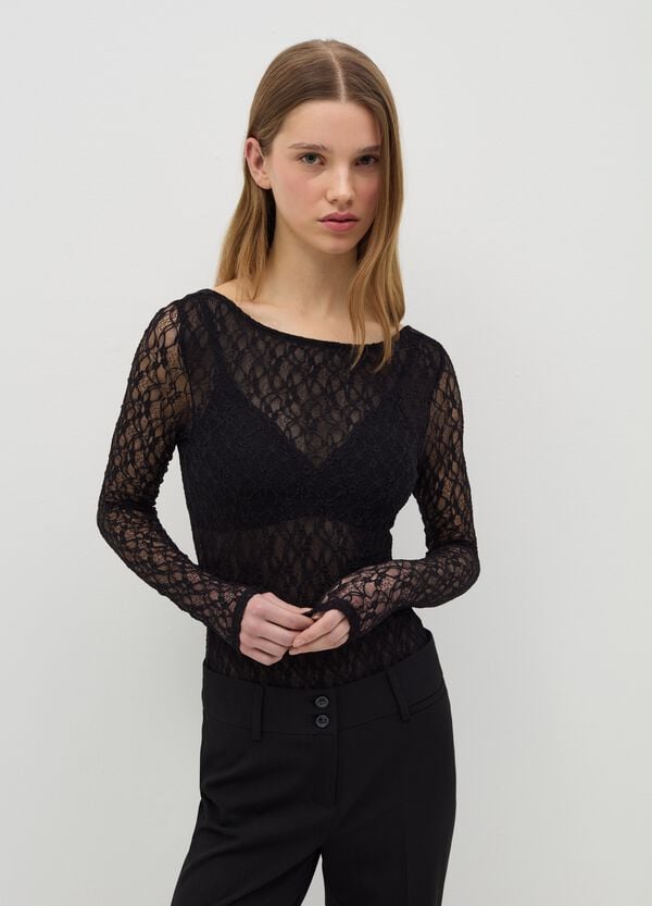 Ovs Body A Maniche Lunghe In Pizzo