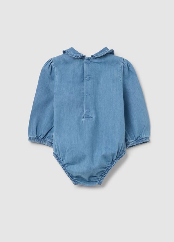 Ovs Body Camicia In Denim Con Rouche