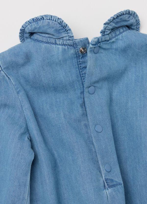 Ovs Body Camicia In Denim Con Rouche