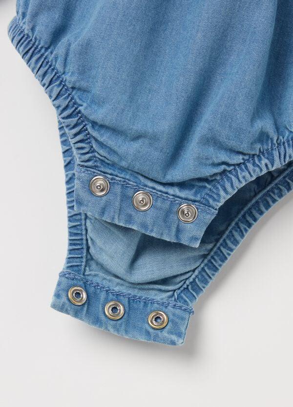 Ovs Body Camicia In Denim Con Rouche