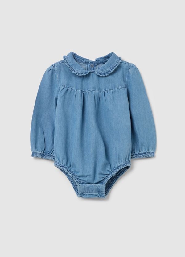 Ovs Body camicia in denim con rouche
