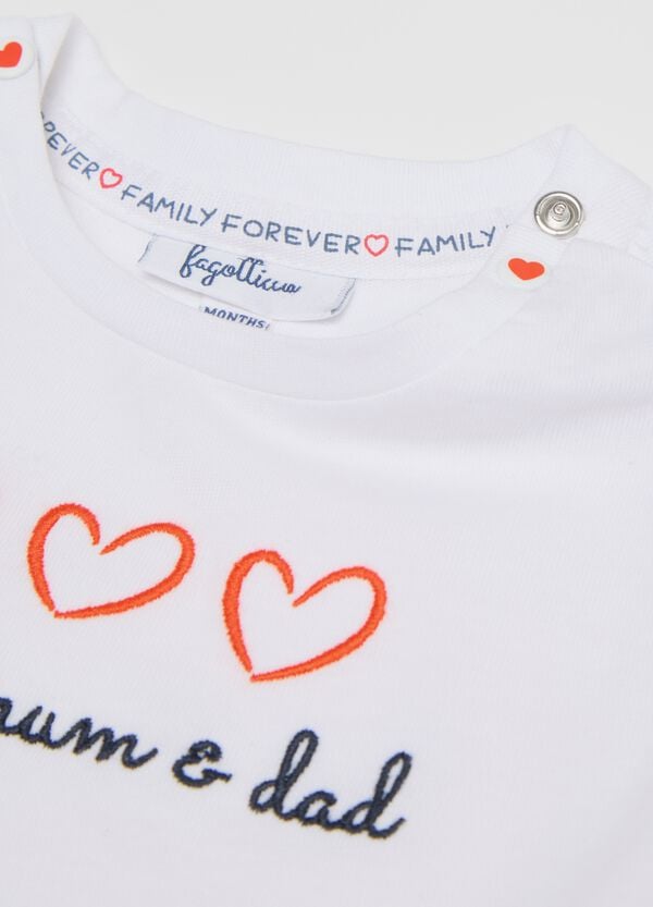 Ovs Body In Cotone Bio Con Ricamo I Love Mum & Dad