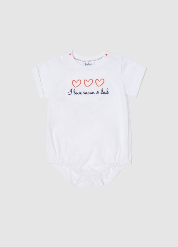 Ovs Body in cotone bio con ricamo I Love Mum & Dad