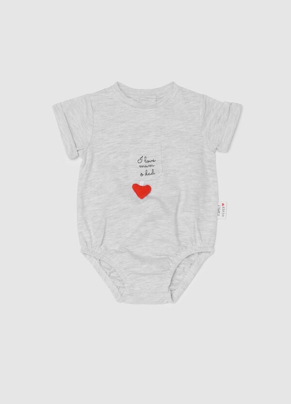 Ovs Body in cotone bio con ricamo I Love Mum & Dad
