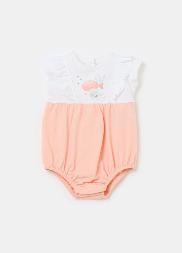 Ovs Body in cotone bio con stampa e volant