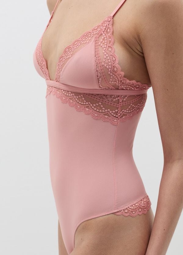 Ovs Body In Microfibra Con Pizzo