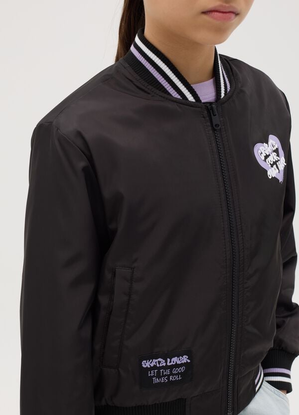 Ovs Bomber Con Ricamo "Skate It Off"