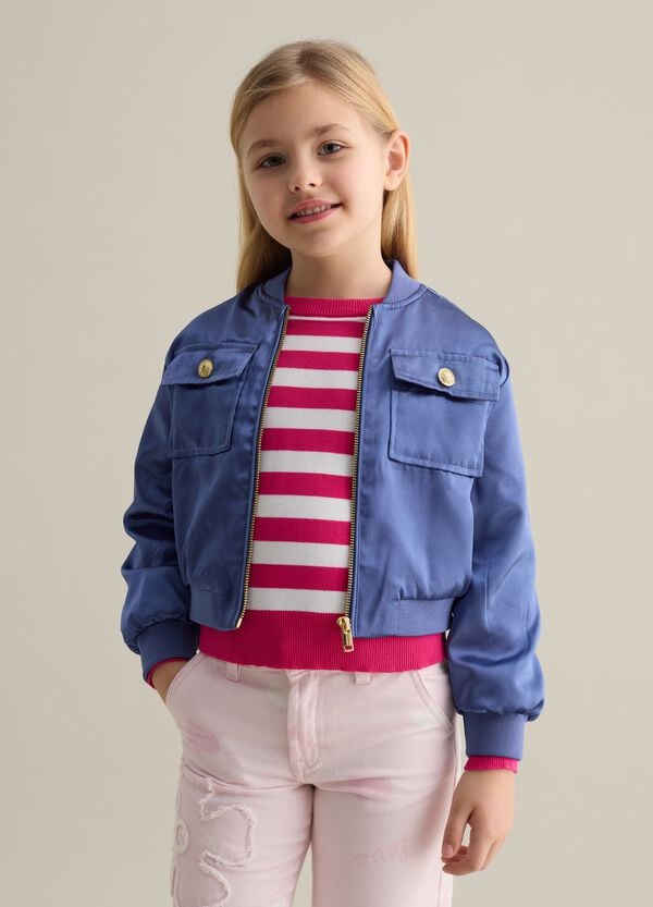 Ovs Bomber full-zip in satin