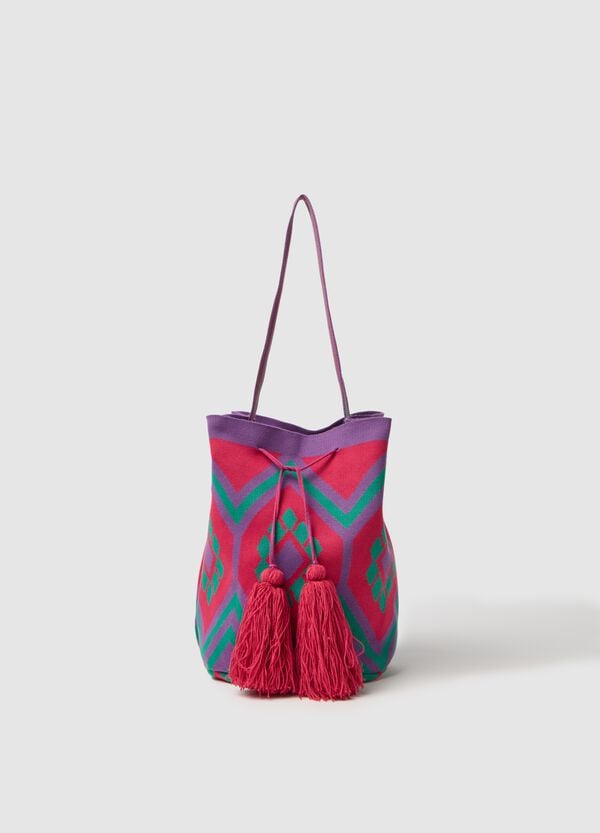 Ovs Borsa a spalla con motivo geometrico e nappine