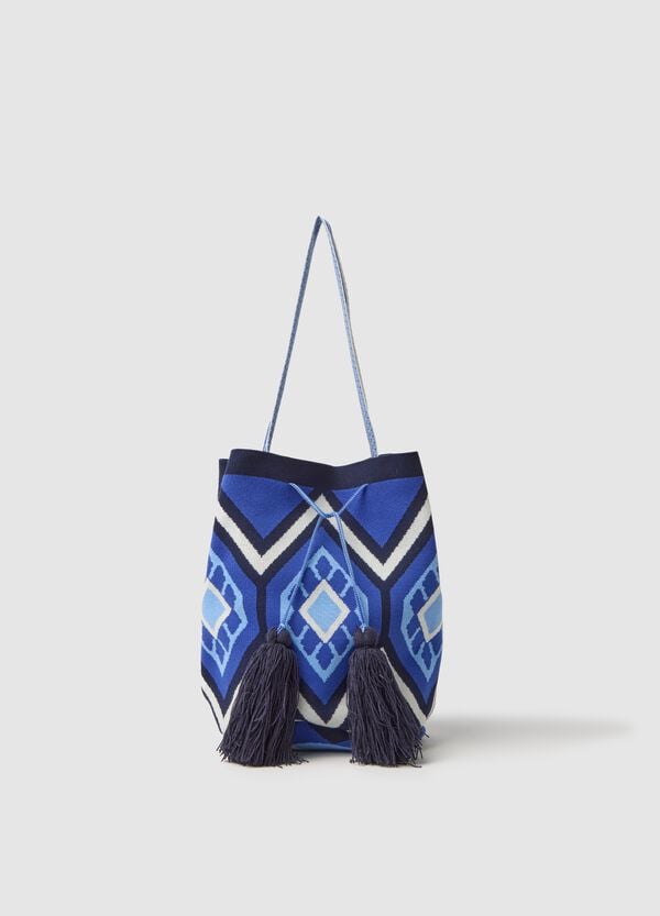 Ovs Borsa a spalla con motivo geometrico e nappine