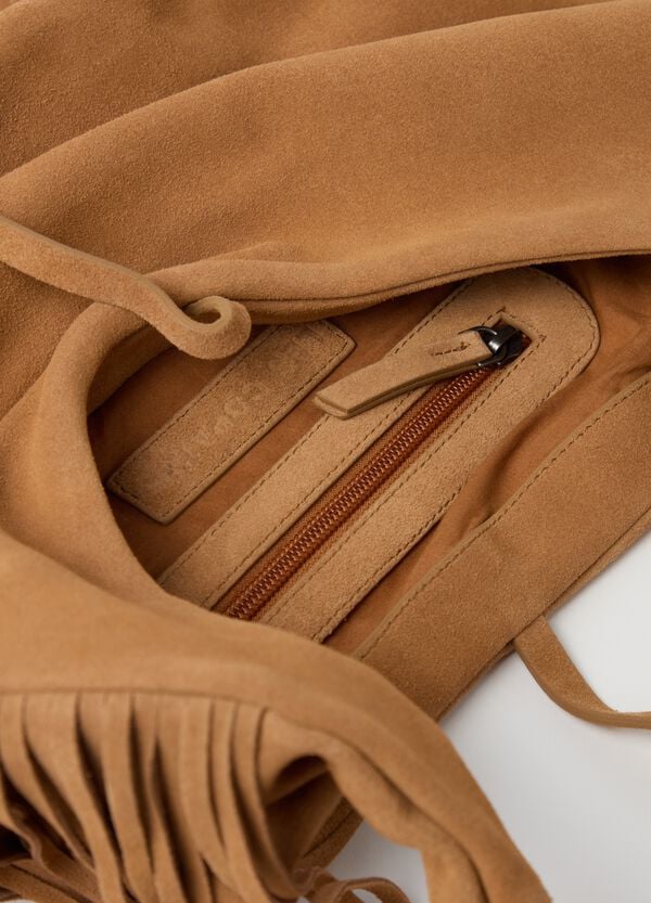 Ovs Borsa Hobo In Suede Con Frange