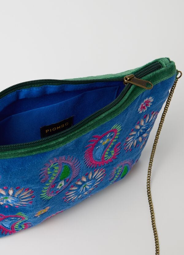 Ovs Borsa In Velluto Con Tracolla Blu