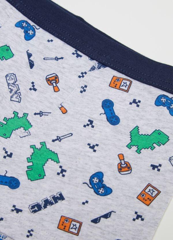 Ovs Boxer In Cotone Stretch Con Stampa Gamers