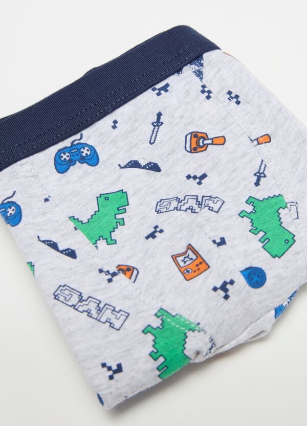 Ovs Boxer In Cotone Stretch Con Stampa Gamers