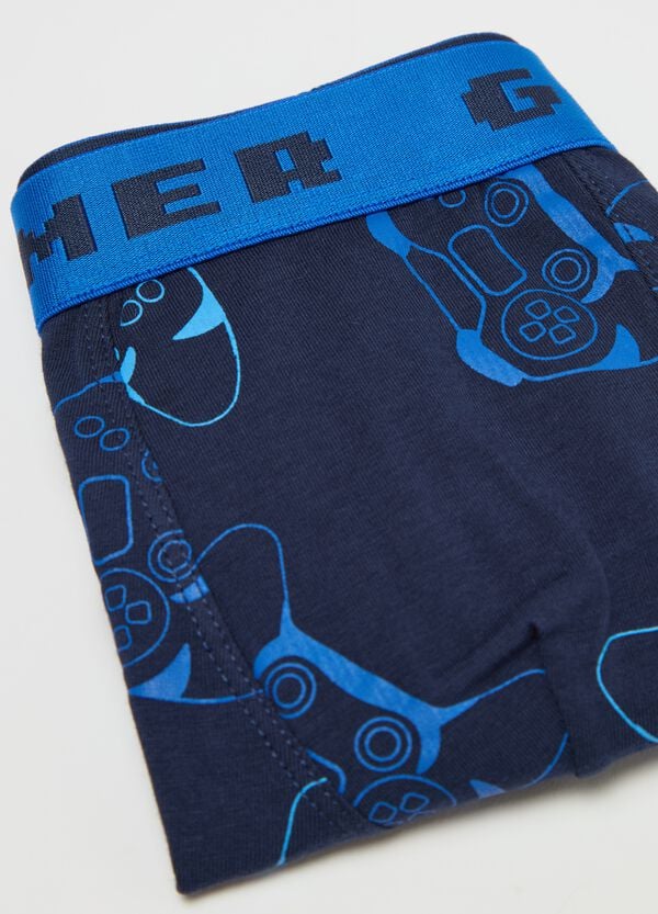 Ovs Boxer In Cotone Stretch Con Stampa Gamers