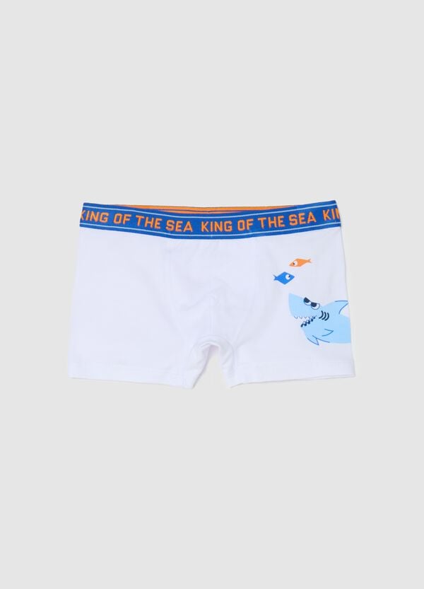 Ovs Boxer in cotone stretch con stampa squalo