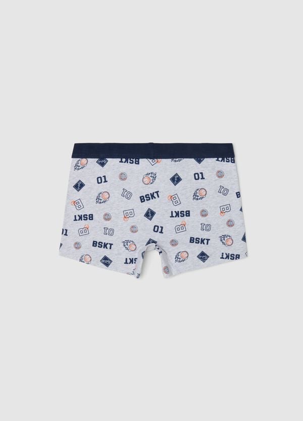 Ovs Boxer Midi In Cotone Stretch Con Stampa Basket