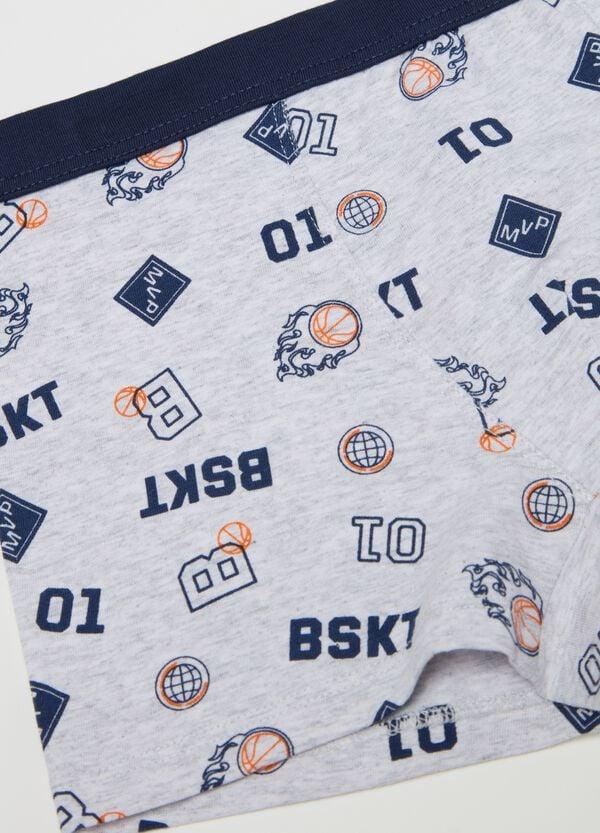 Ovs Boxer Midi In Cotone Stretch Con Stampa Basket