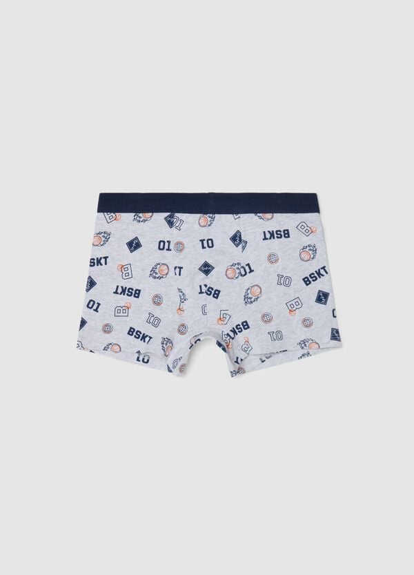 Ovs Boxer midi in cotone stretch con stampa basket