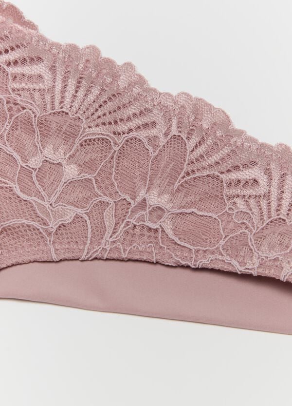 Ovs Brasiliano In Microfibra Con Fronte In Pizzo