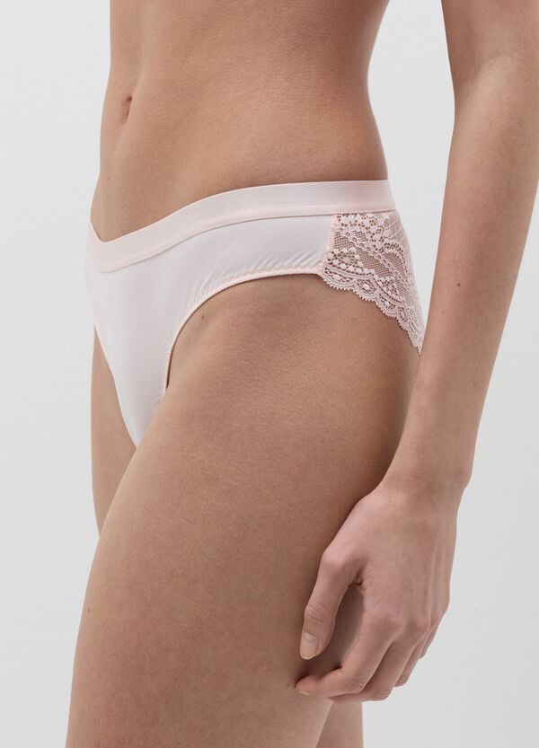 Ovs Brasiliano In Microfibra Con Retro In Pizzo