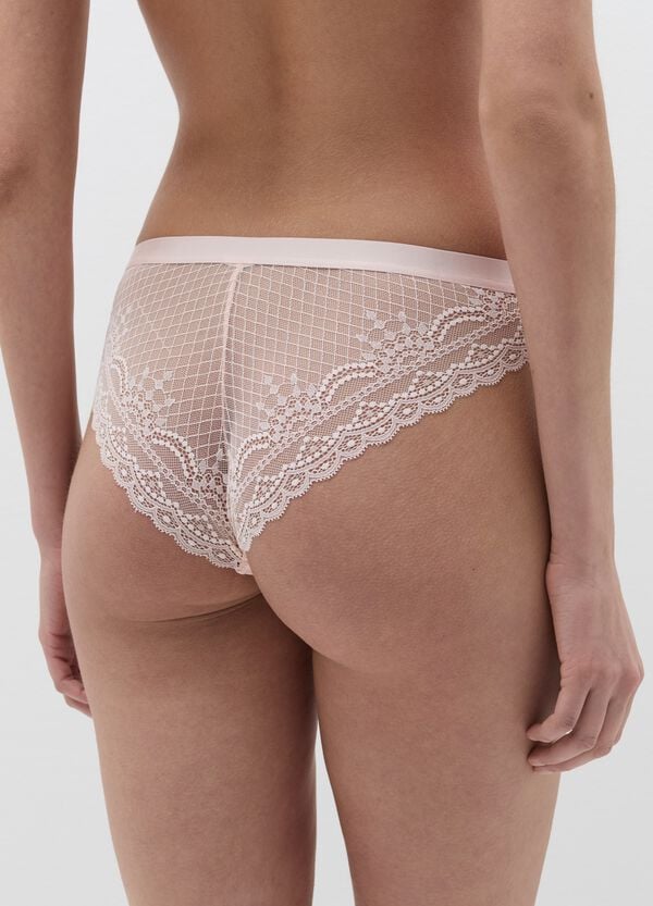 Ovs Brasiliano In Microfibra Con Retro In Pizzo