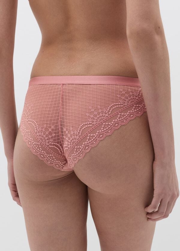 Ovs Brasiliano In Microfibra Con Retro In Pizzo