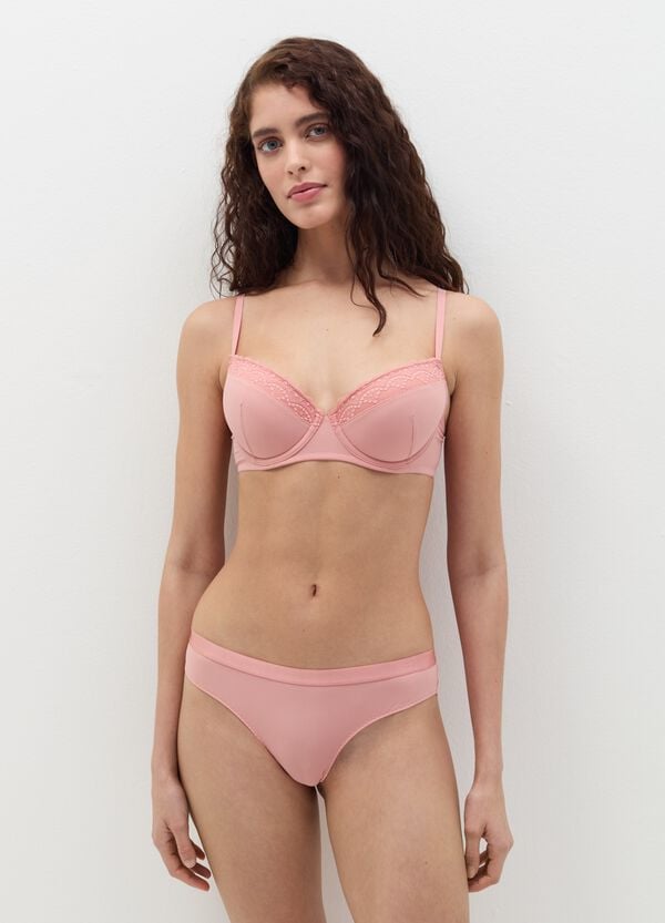 Ovs Brasiliano in microfibra con retro in pizzo