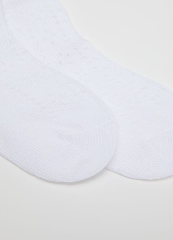 Ovs Calze Corte Con Trama In Rilievo Bianco
