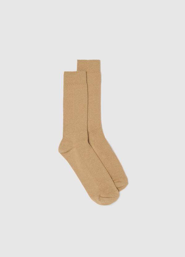 Ovs Calze midi beige stretch a costine