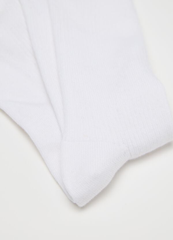Ovs Calze Midi Bianco Stretch A Costine