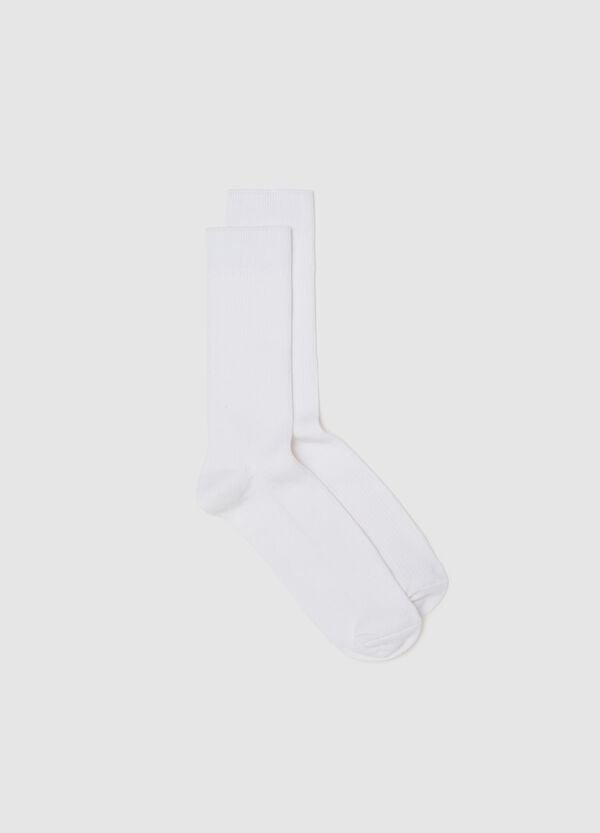 Ovs Calze midi bianco stretch a costine