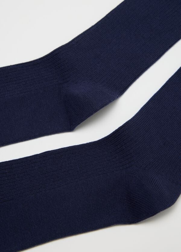 Ovs Calze Midi Blu Stretch A Costine