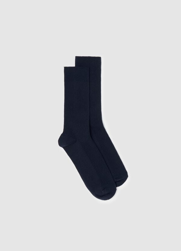 Ovs Calze midi navy stretch a costine