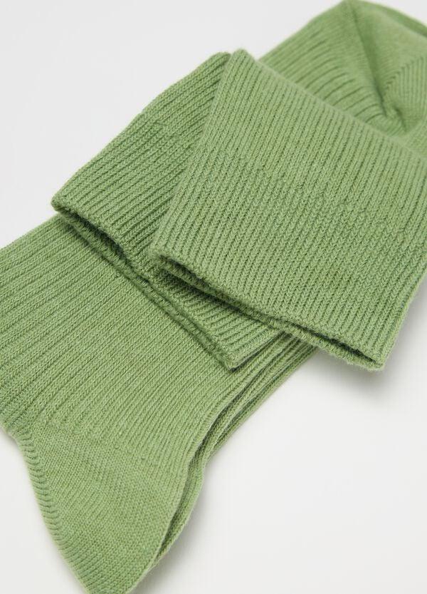 Ovs Calze Midi Verde Stretch A Costine