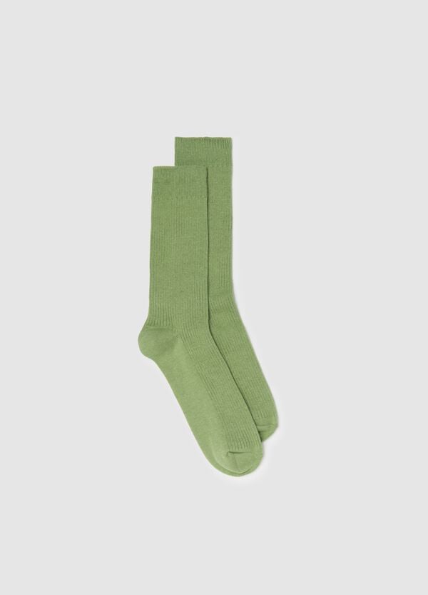 Ovs Calze midi verde stretch a costine