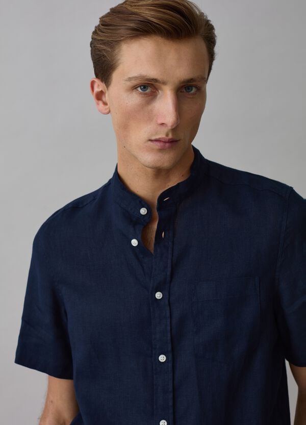 Ovs Camicia A Maniche Corte Collo Alla Coreana