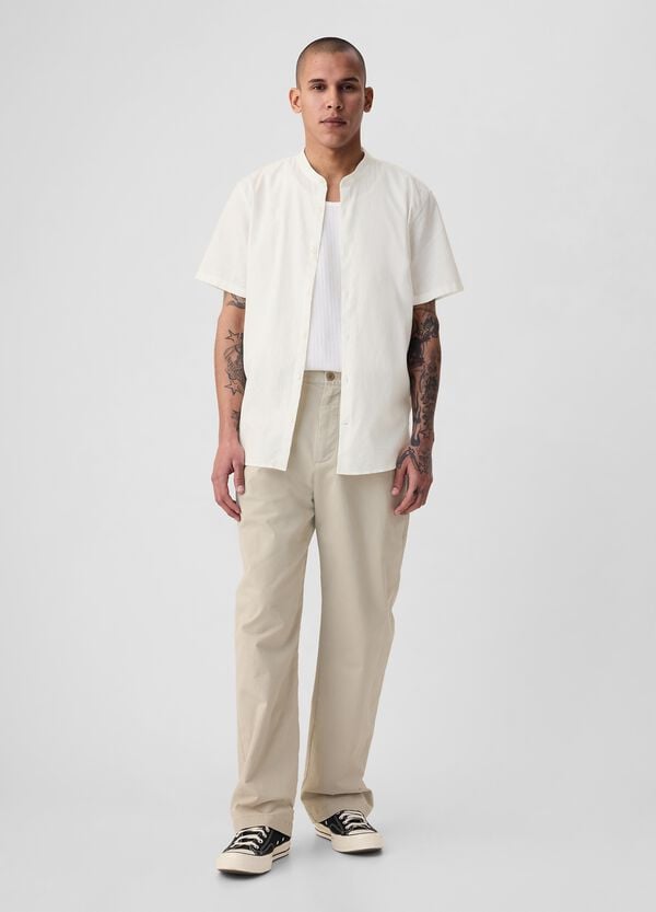 Ovs Camicia A Maniche Corte Collo Alla Coreana