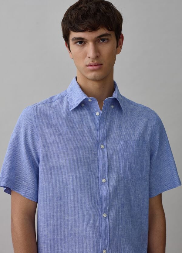 Ovs Camicia A Maniche Corte Con Micro Trama