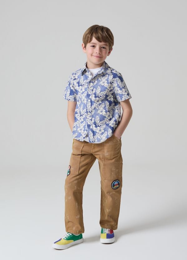 Ovs Camicia a maniche corte con stampa hawaiana