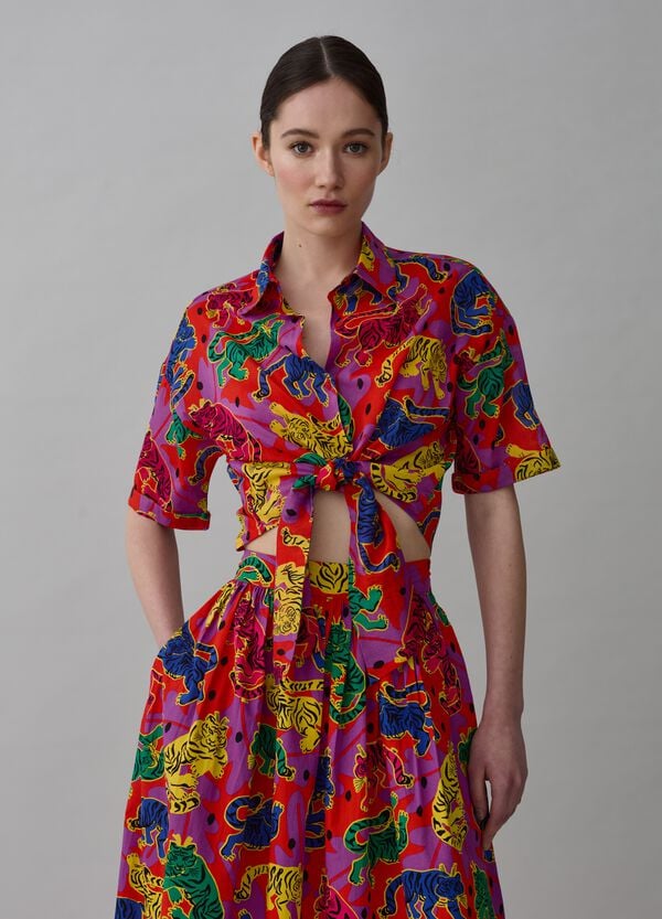 Ovs Camicia a maniche corte con stampa tigri