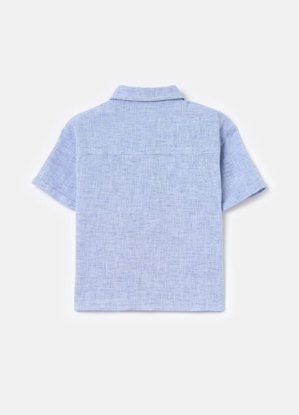 Ovs Camicia A Maniche Corte In Cotone E Lino