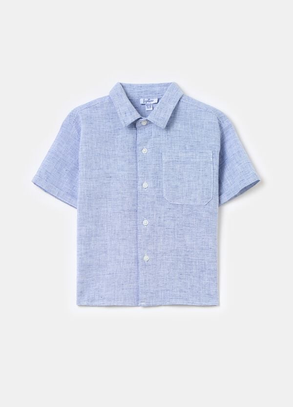Ovs Camicia a maniche corte in cotone e lino