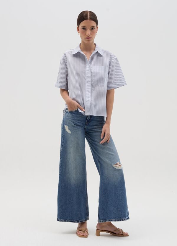 Ovs Camicia a maniche corte in fantasia a righe