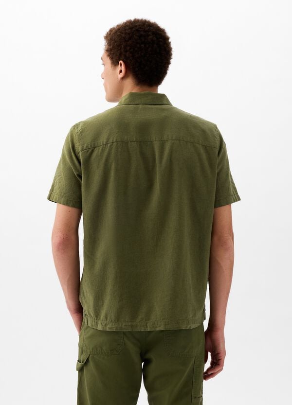 Ovs Camicia A Maniche Corte In Lino E Cotone