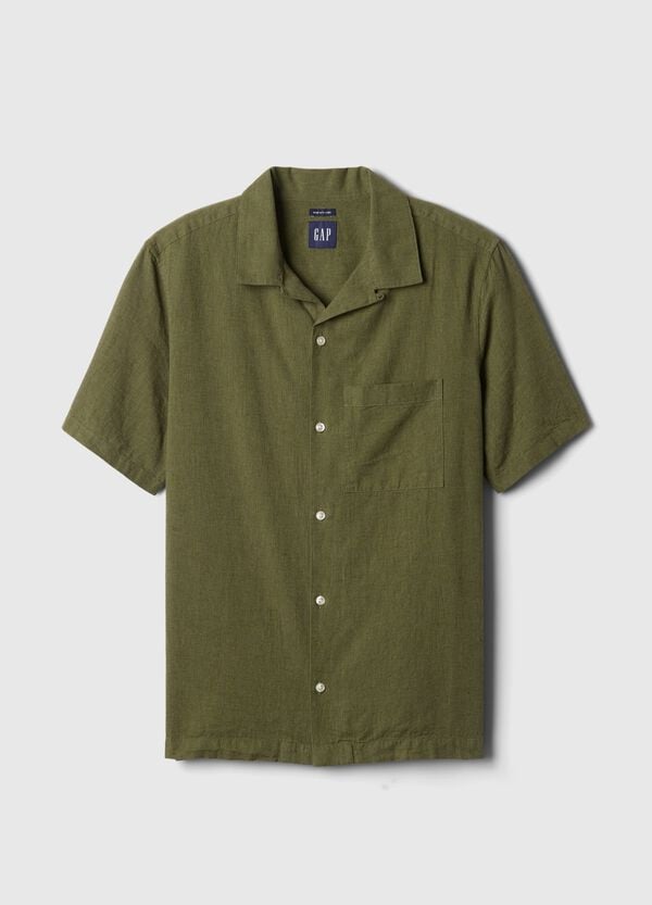 Ovs Camicia A Maniche Corte In Lino E Cotone