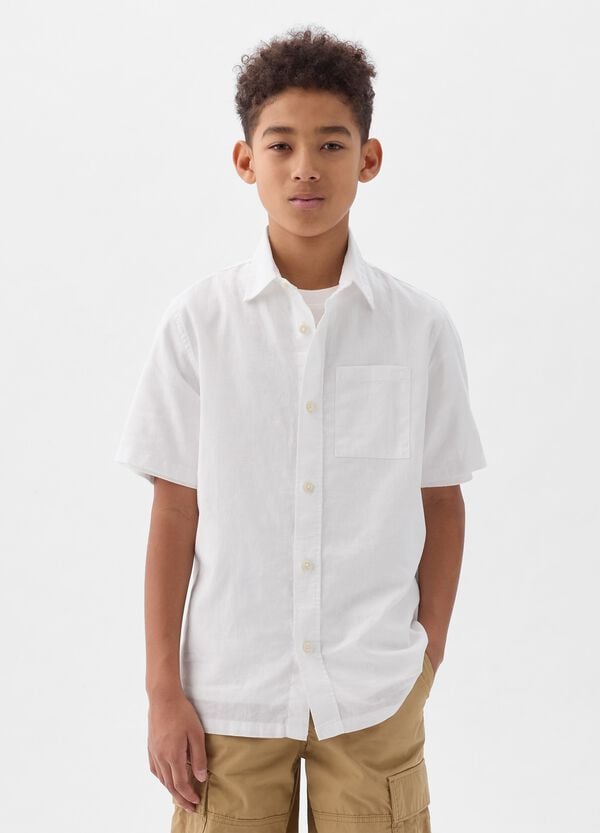 Ovs Camicia a maniche corte in lino e viscosa
