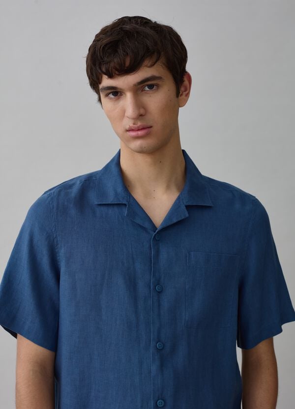 Ovs Camicia A Maniche Corte In Puro Lino