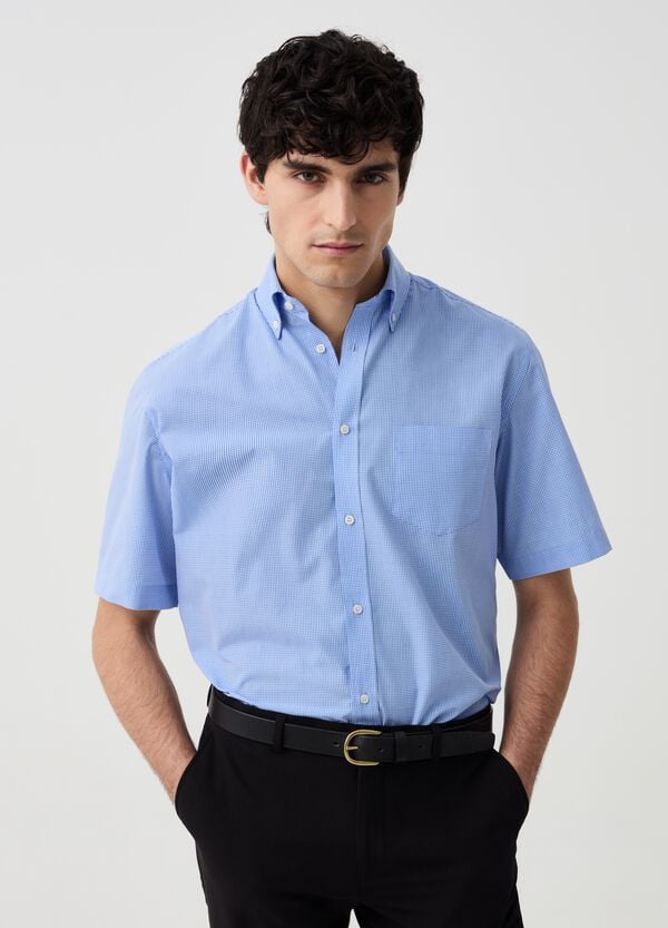 Ovs Camicia A Maniche Corte Micro Quadri